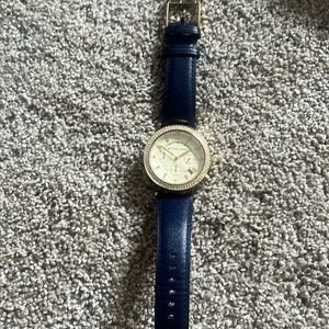 Barely used Michael Kors watch with navy band